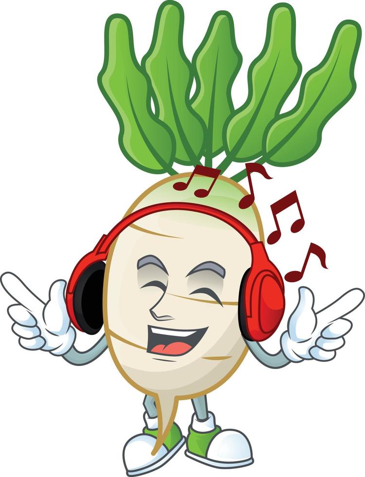 daikon dibujos animados personaje estilo vector