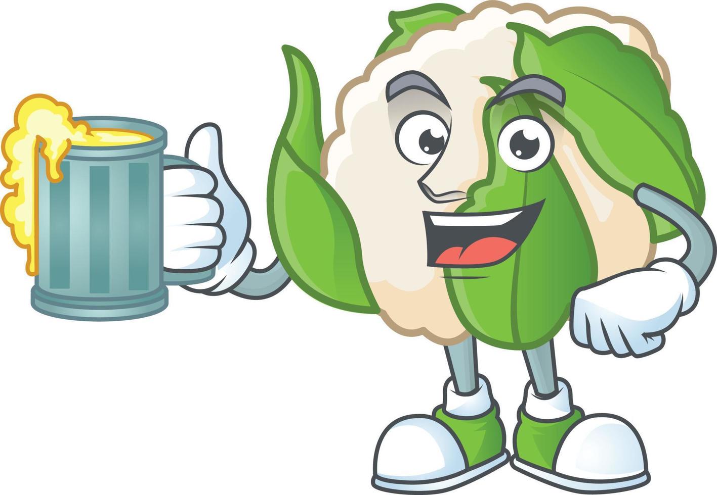 Cauliflower cartoon character style 19830480 Vector Art at Vecteezy