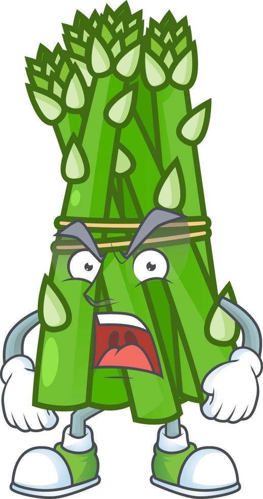 Asparagus cartoon character style vector