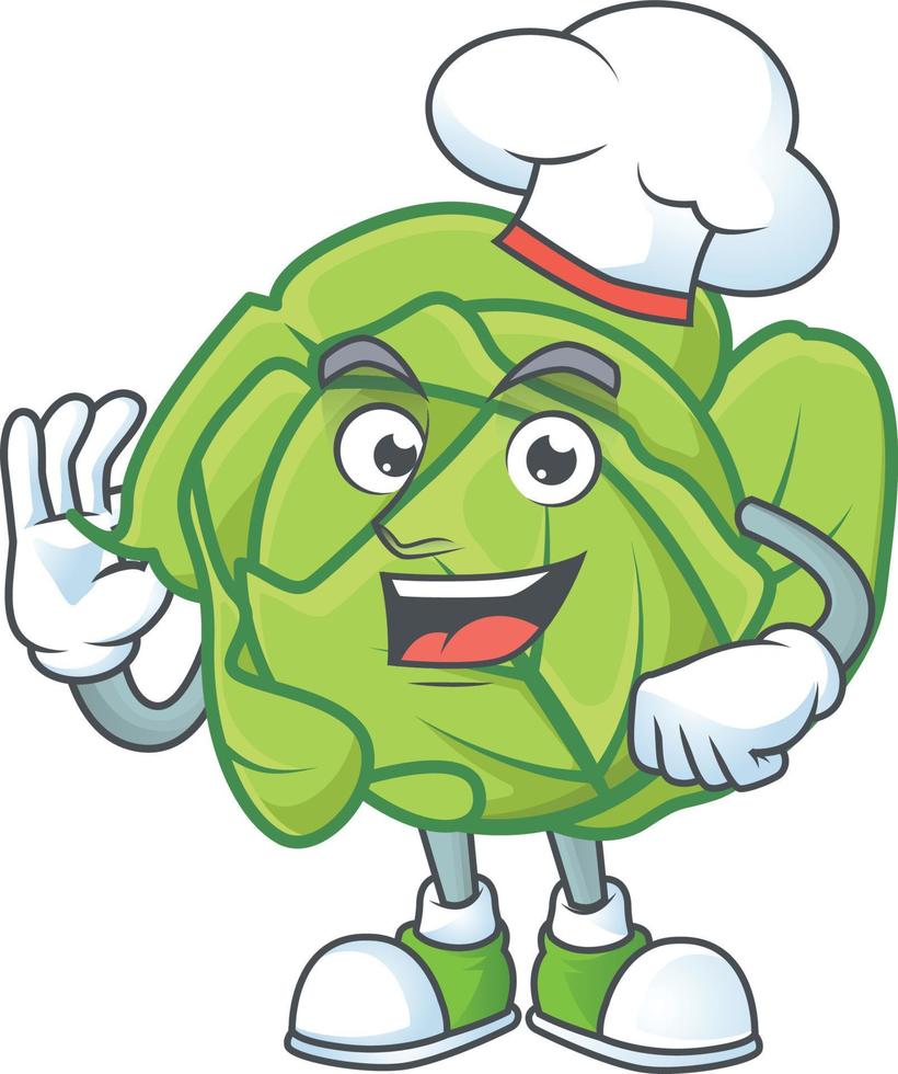 Cabbage cartoon character style vector