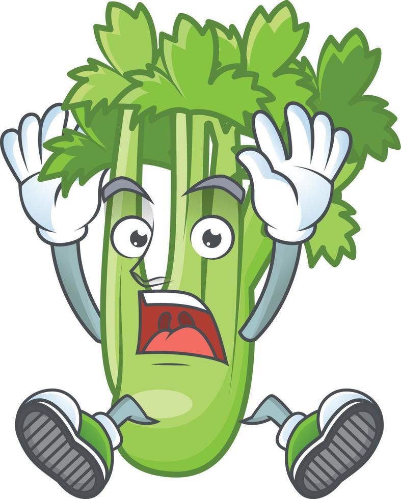 Happy celery plant cartoon character vector