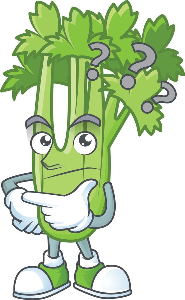 Happy celery plant cartoon character vector