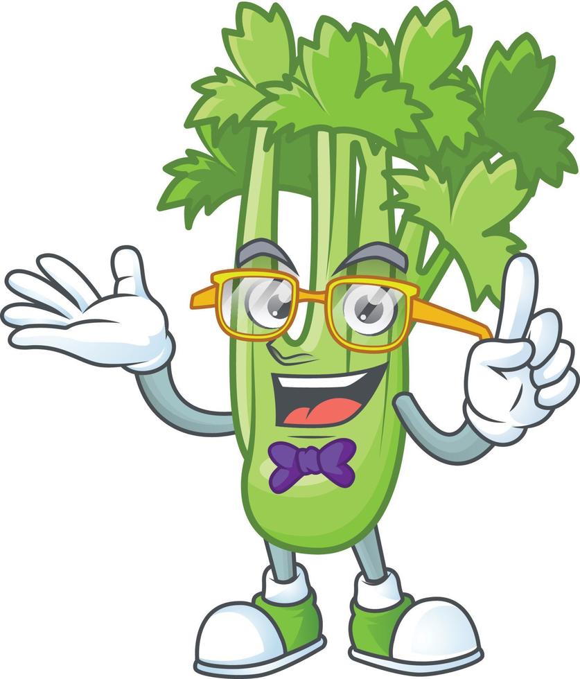 Happy celery plant cartoon character vector