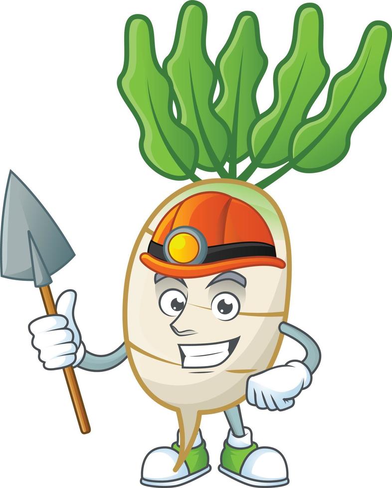 daikon dibujos animados personaje estilo vector