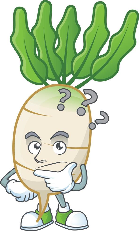 daikon dibujos animados personaje estilo vector