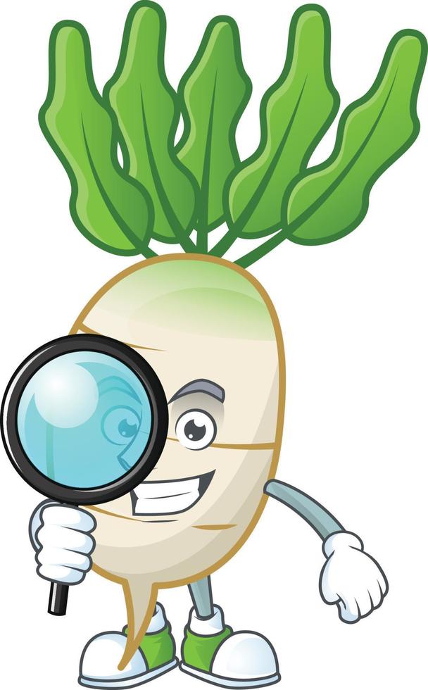 daikon dibujos animados personaje estilo vector