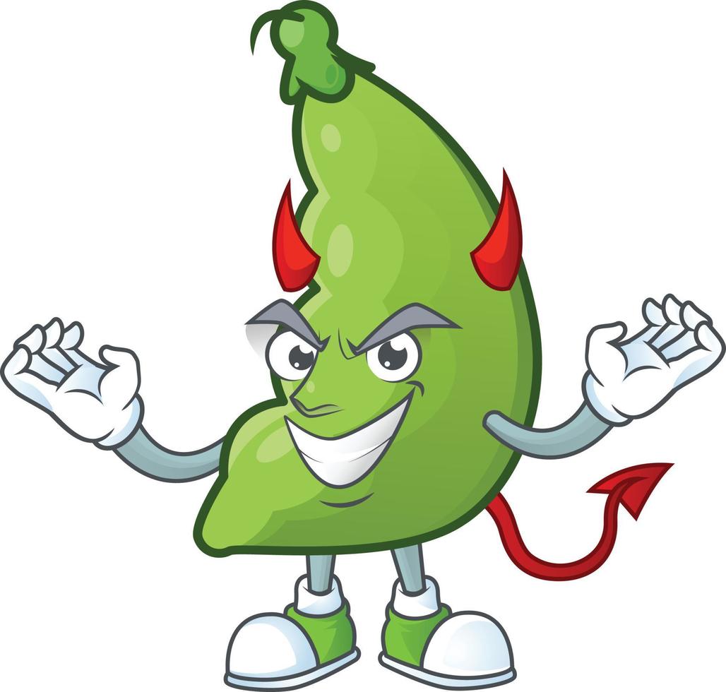 Broad beans cartoon character style vector