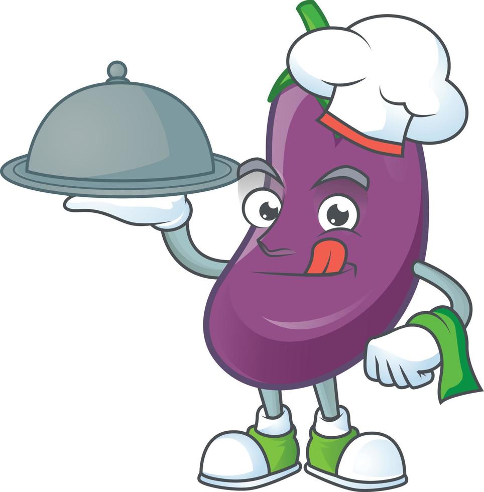 Eggplant cartoon character style vector