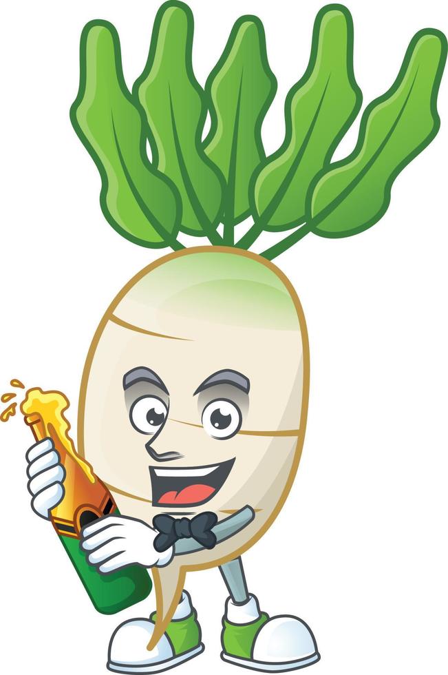 daikon dibujos animados personaje estilo vector