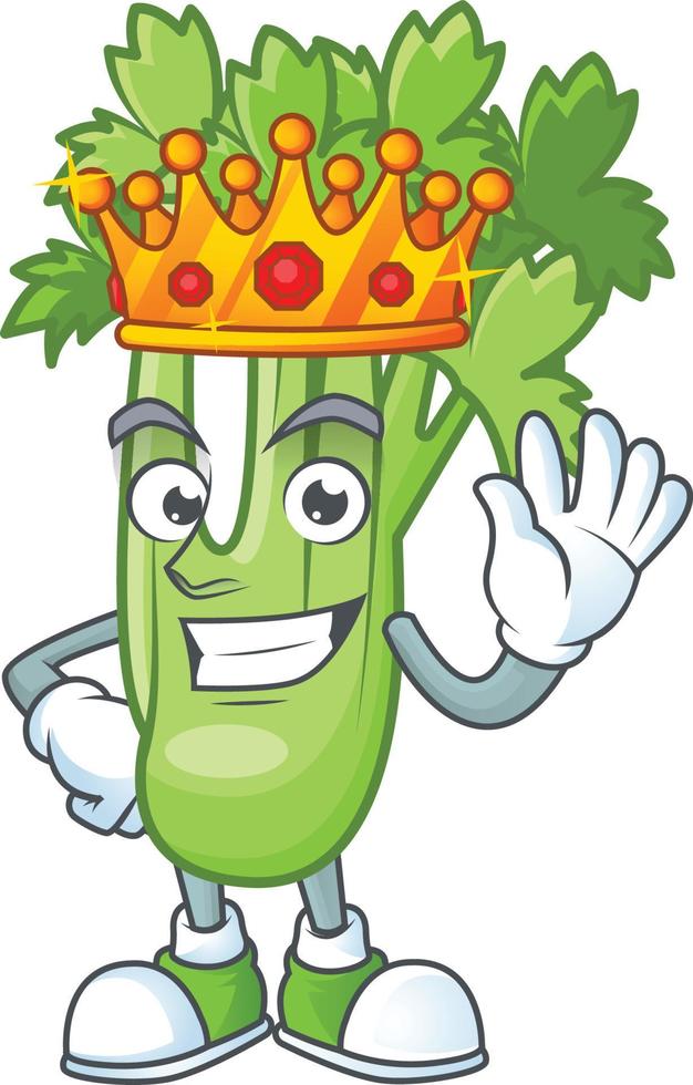 Happy celery plant cartoon character vector