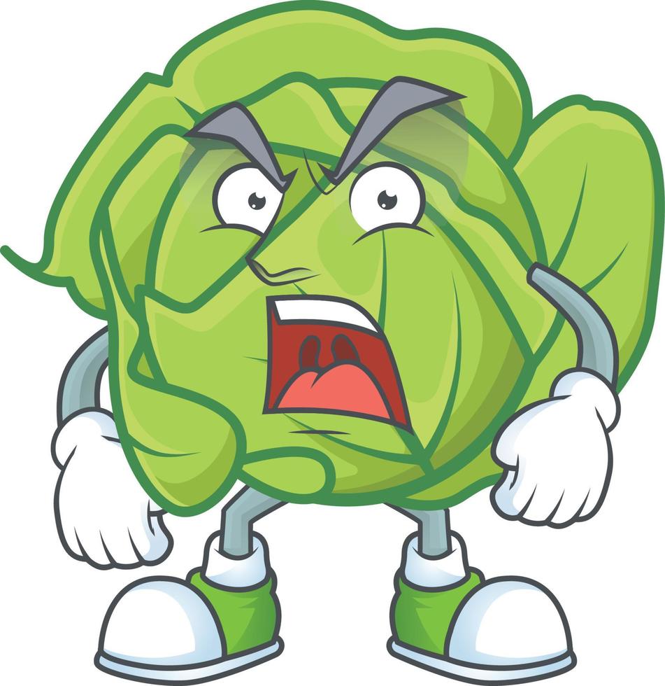 Cabbage cartoon character style vector