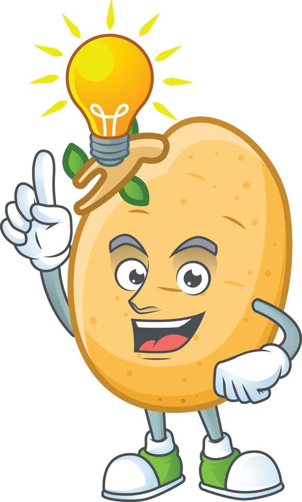 Sprouted potato tuber cartoon character style vector