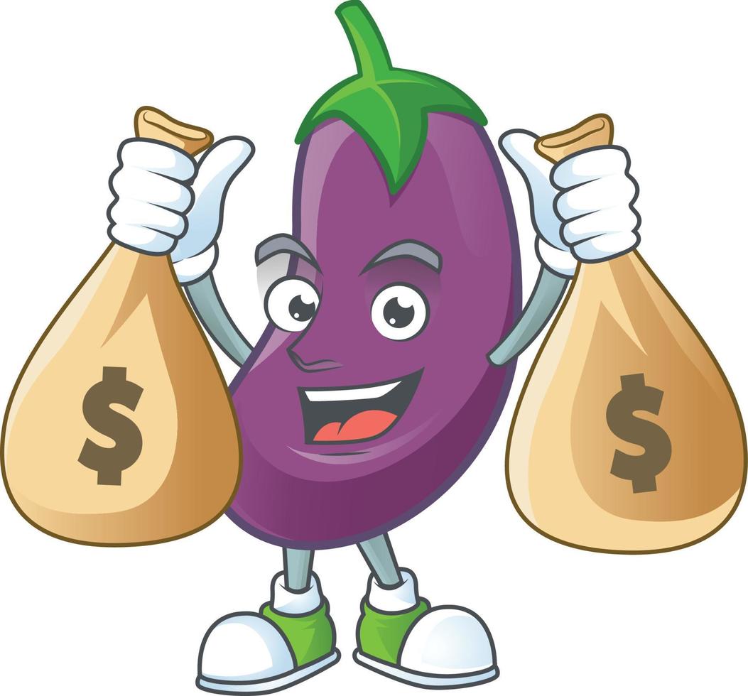 Eggplant cartoon character style vector