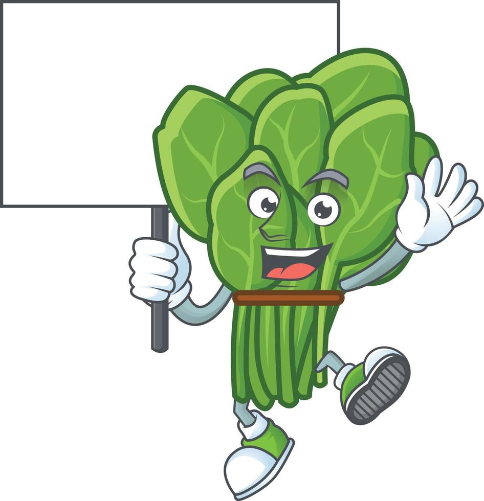 Spinach cartoon character style vector