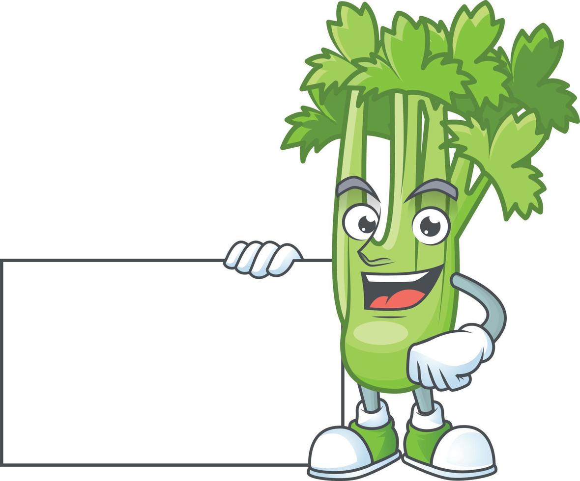 Happy celery plant cartoon character vector