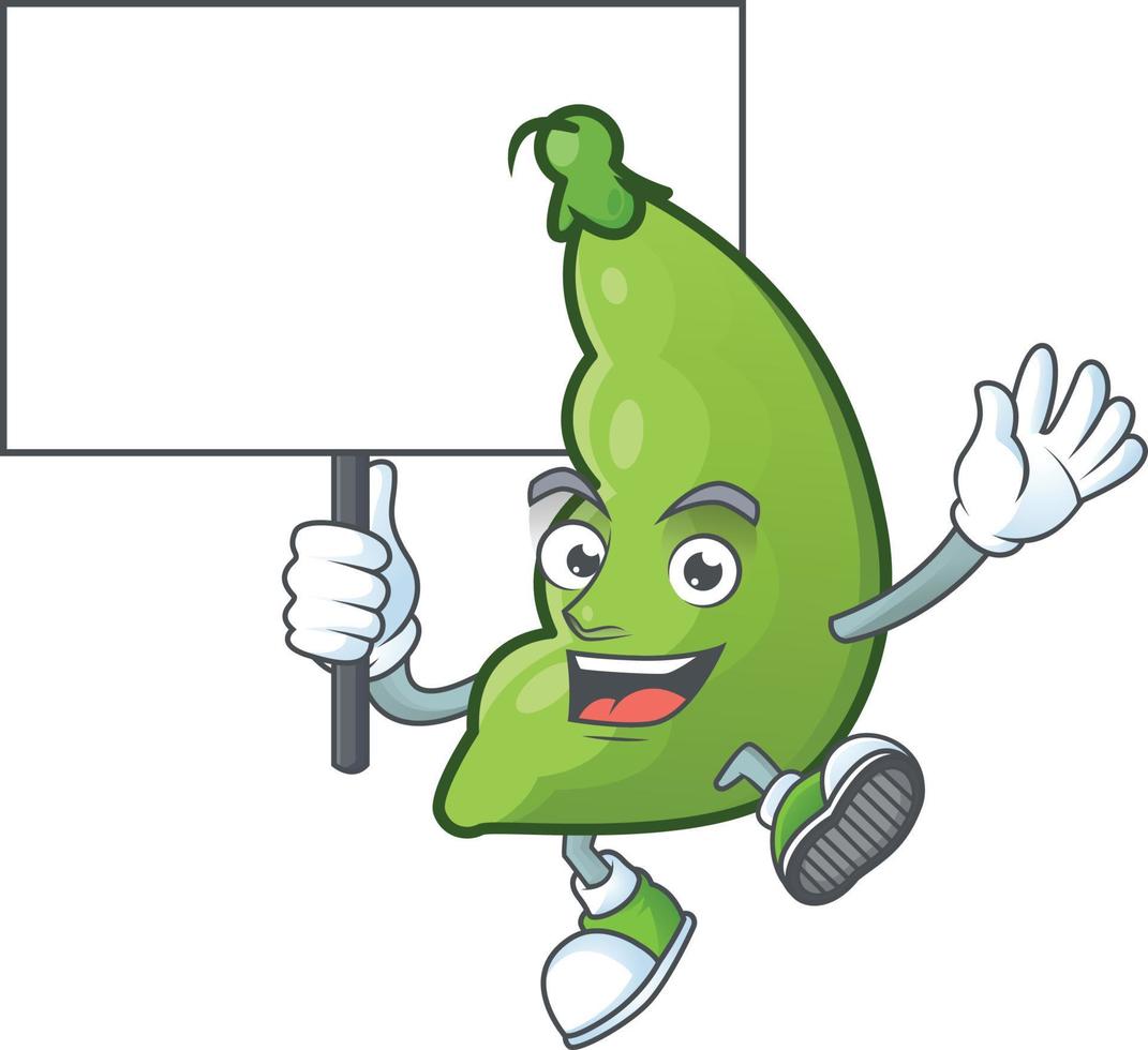 Broad beans cartoon character style vector