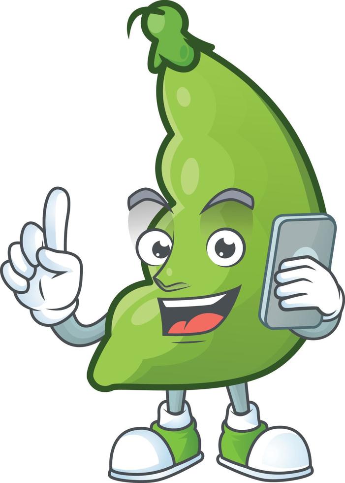 Broad beans cartoon character style vector