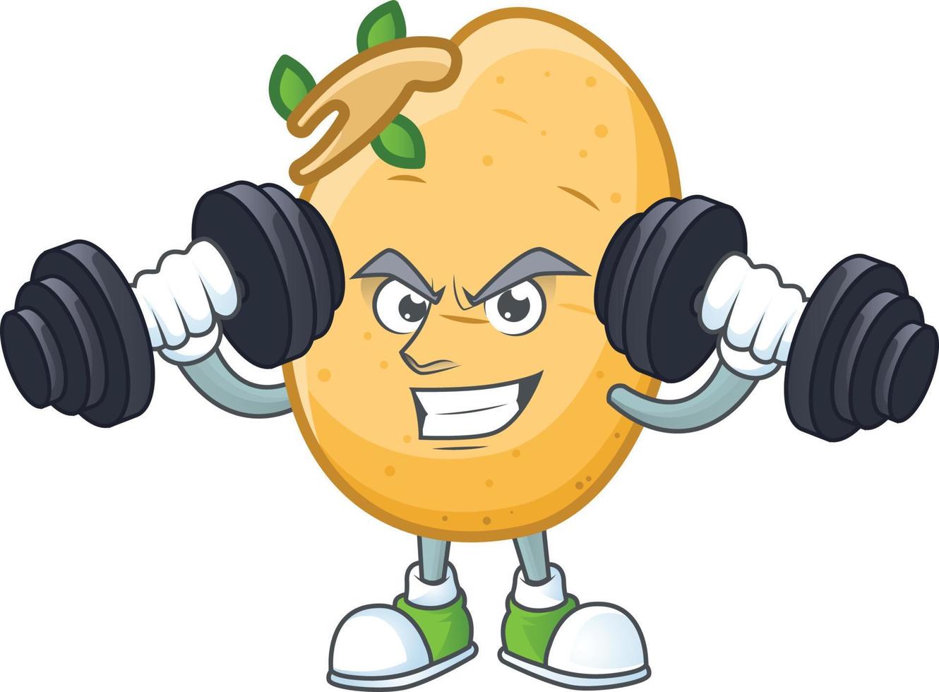 Sprouted potato tuber cartoon character style vector