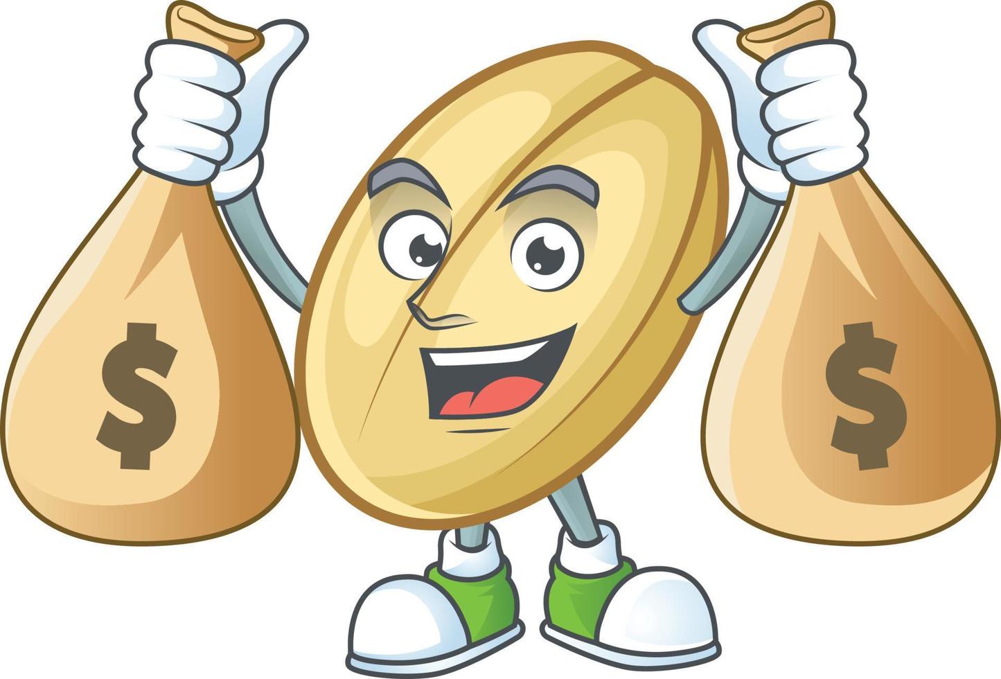 Split bean cartoon character style vector