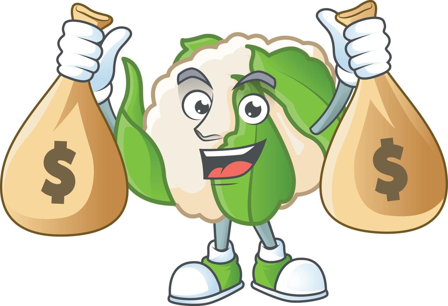Cauliflower cartoon character style vector