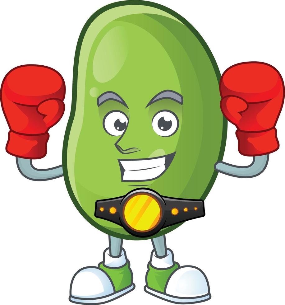 Green beans cartoon character style vector