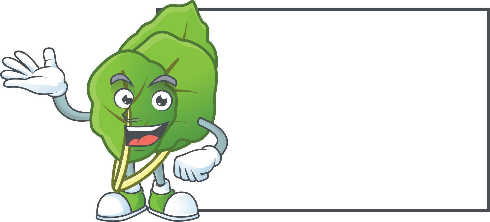 Happy collard greens cartoon character vector