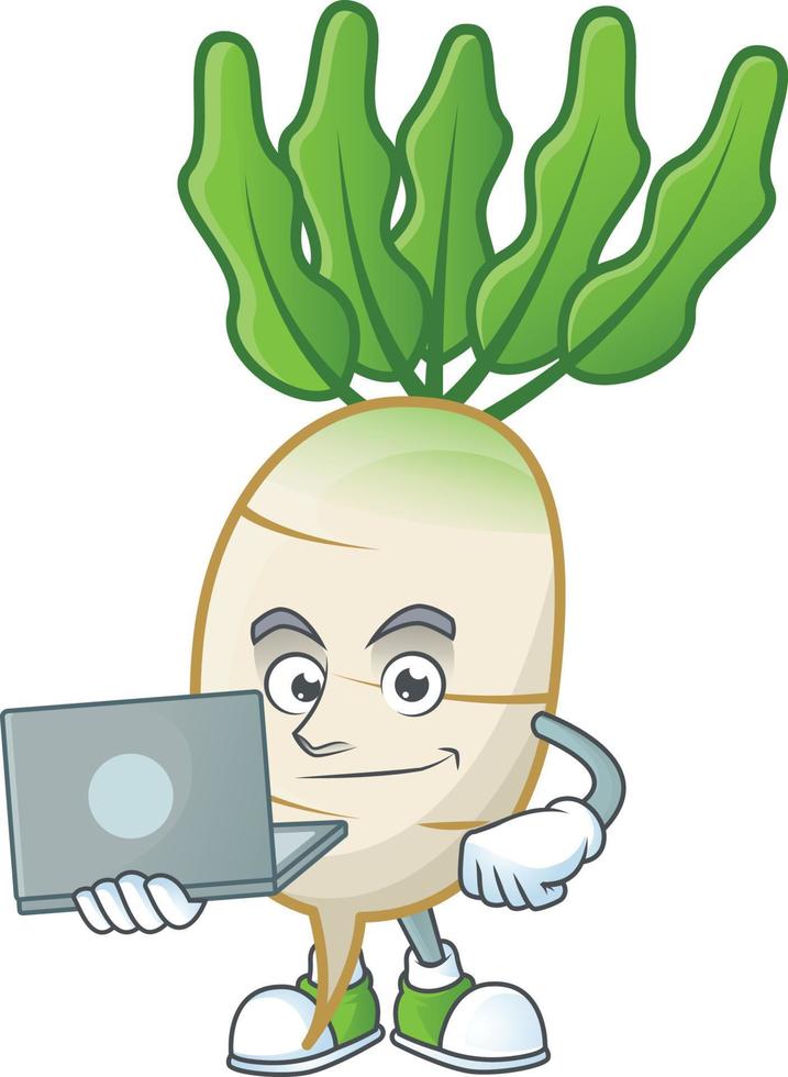 Daikon cartoon character style vector