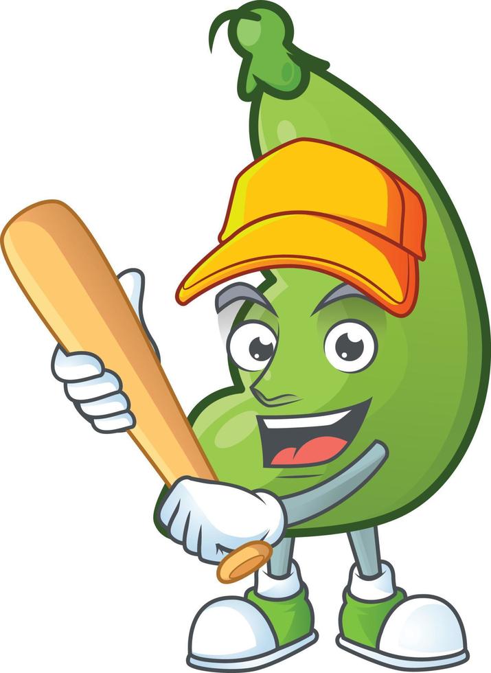 Broad beans cartoon character style vector