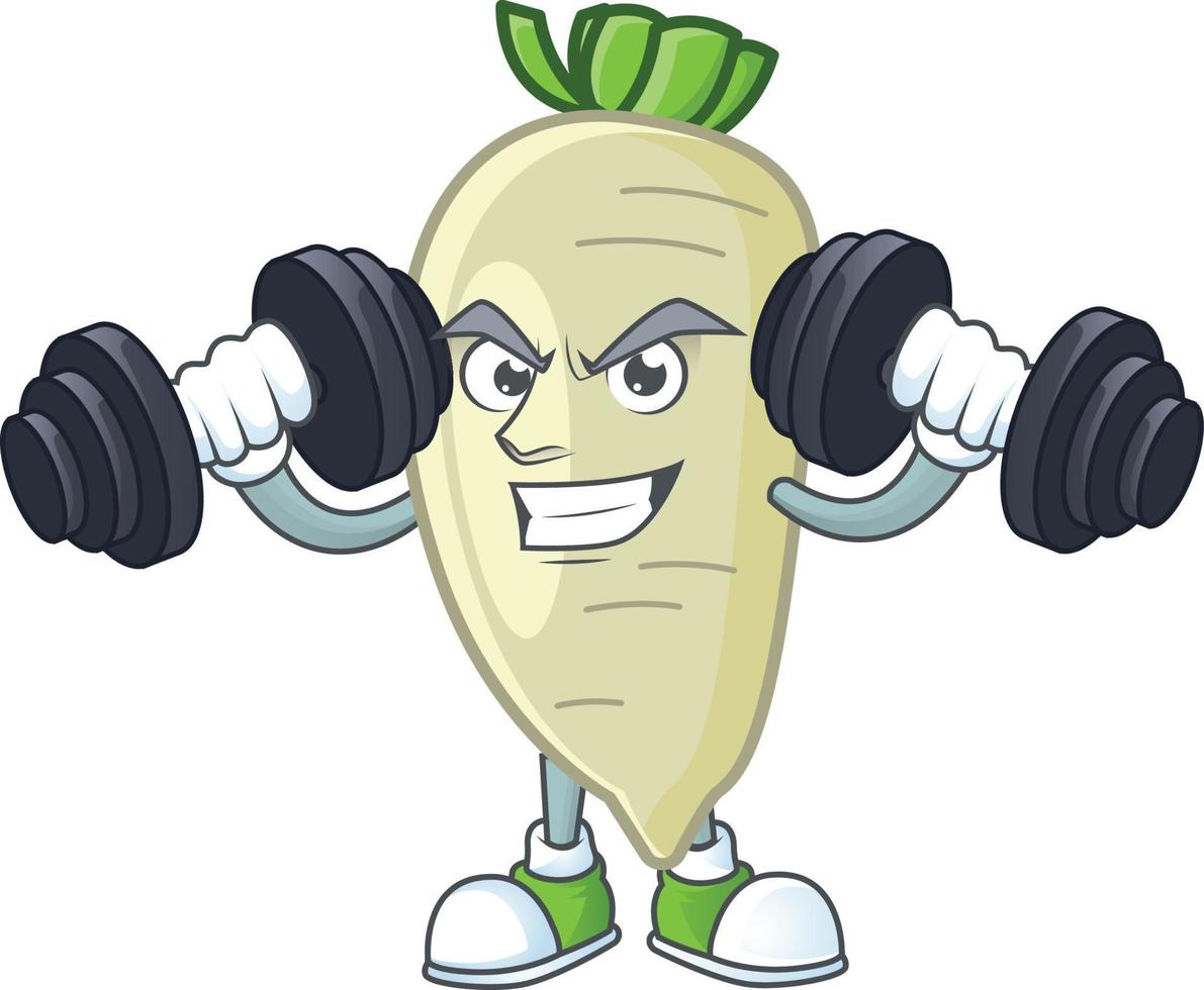 White radish cartoon character style vector