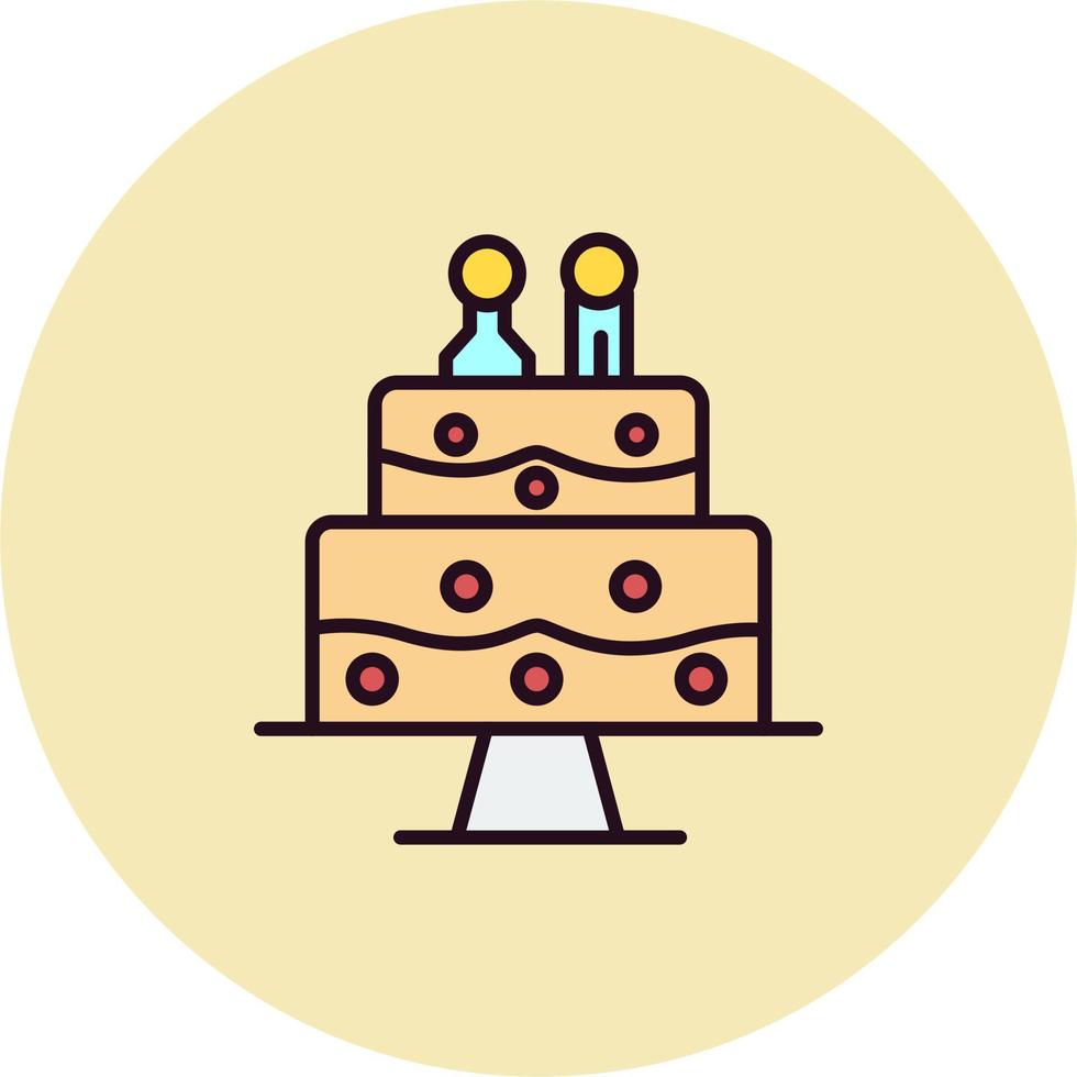 icono de vector de pastel de bodas