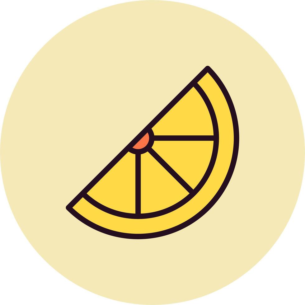 Inclined Slice Of Lemon Vector Icon