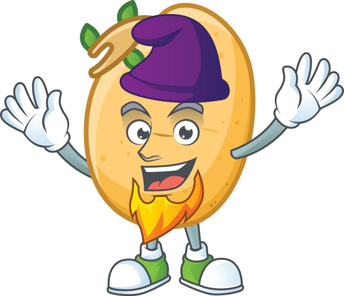 Sprouted potato tuber cartoon character style vector