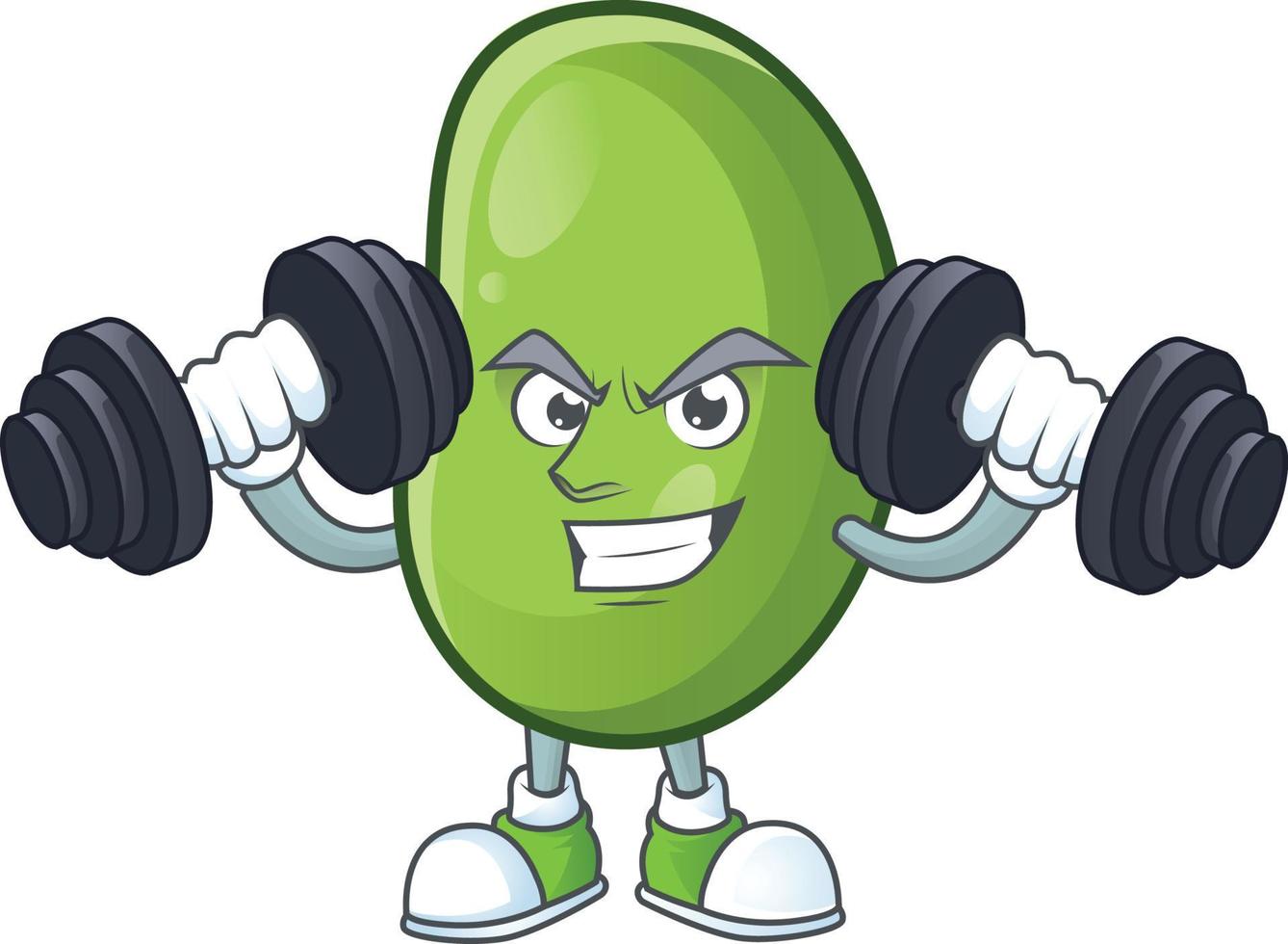 Green beans cartoon character style vector