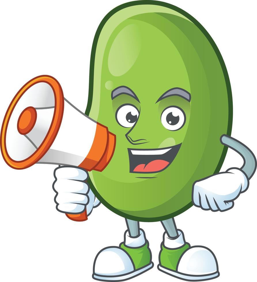 Green beans cartoon character style vector