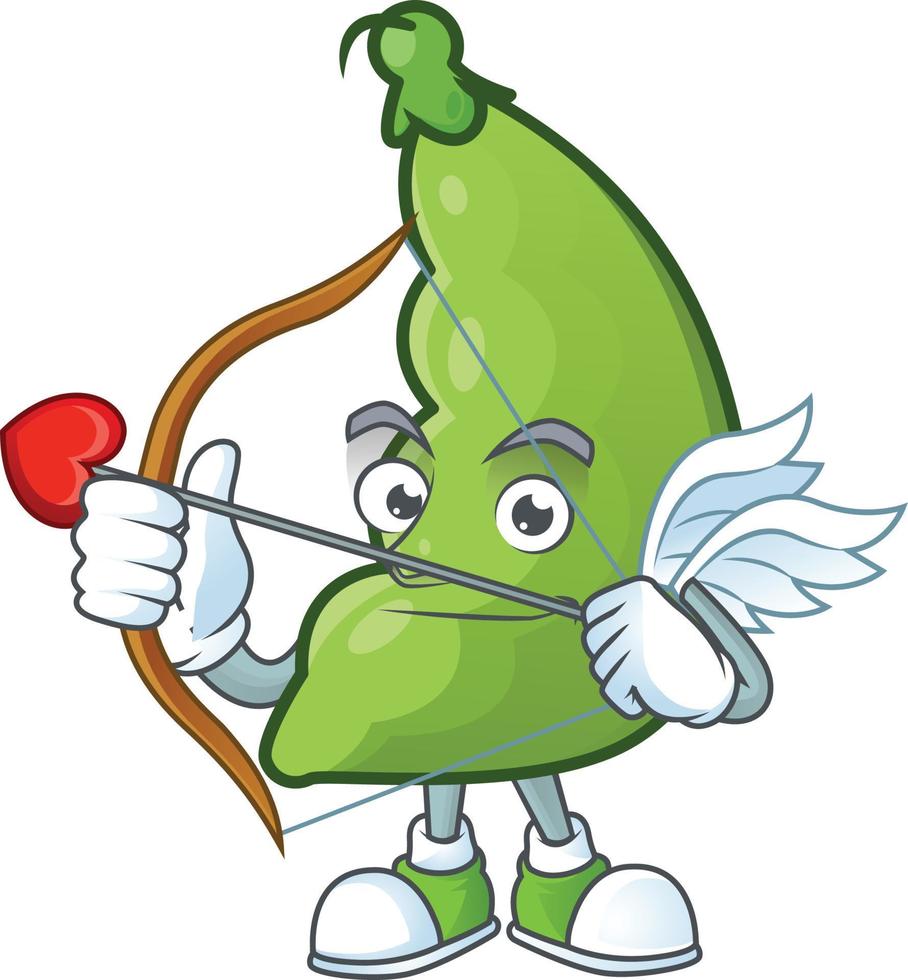 Broad beans cartoon character style vector