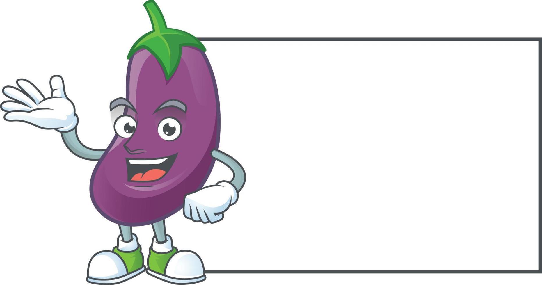 Eggplant cartoon character style vector
