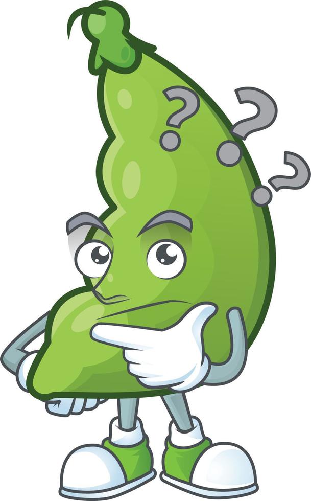 Broad beans cartoon character style vector