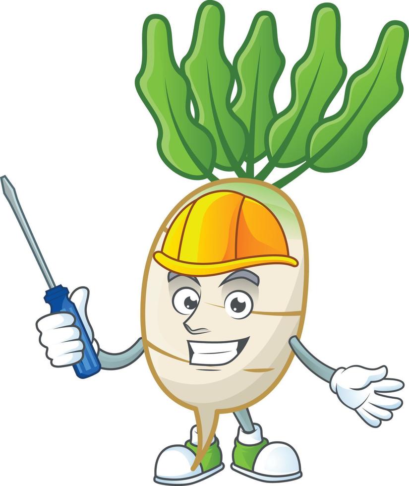 daikon dibujos animados personaje estilo vector