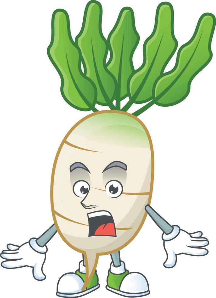 daikon dibujos animados personaje estilo vector