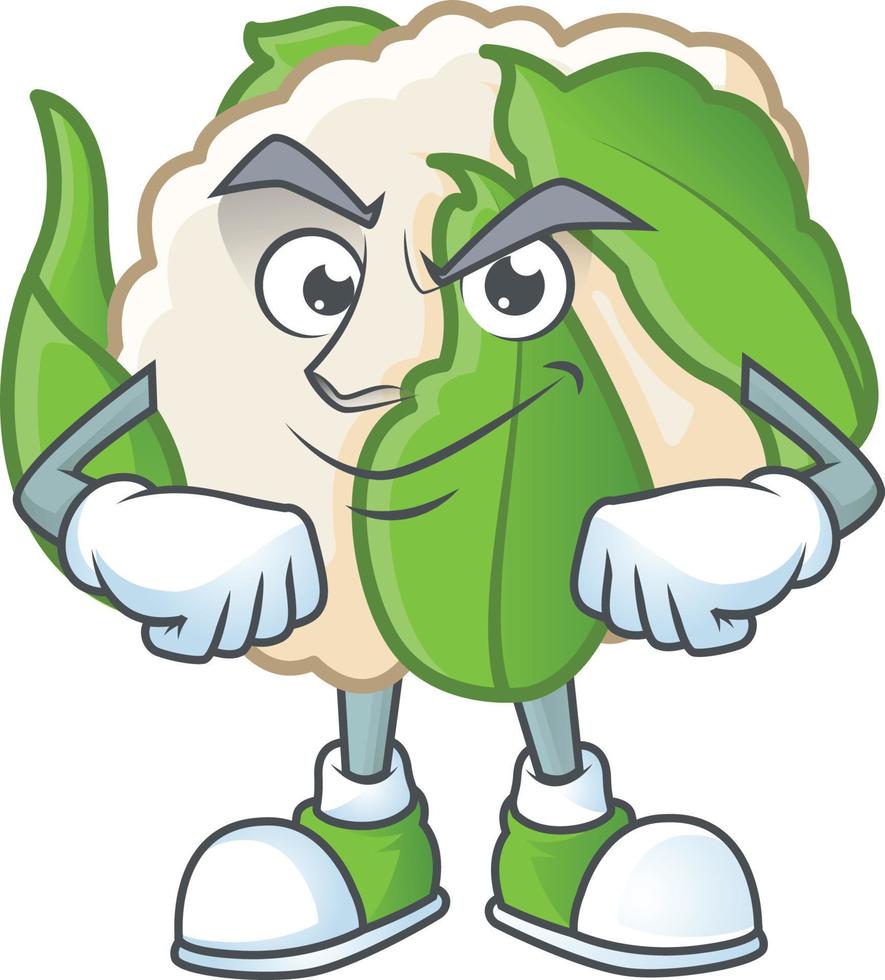 Cauliflower cartoon character style vector