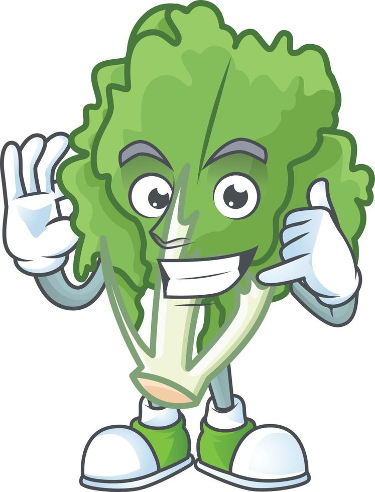 Endive cartoon character style vector
