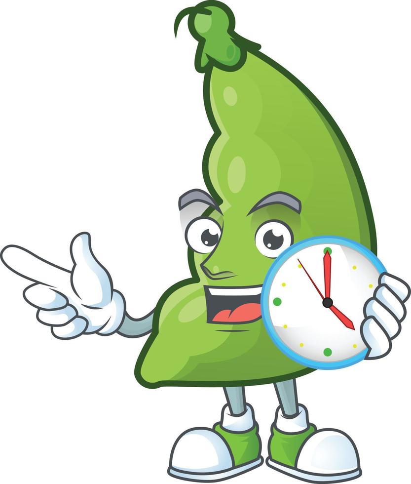 Broad beans cartoon character style vector