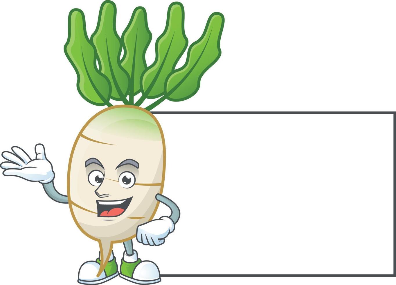 daikon dibujos animados personaje estilo vector