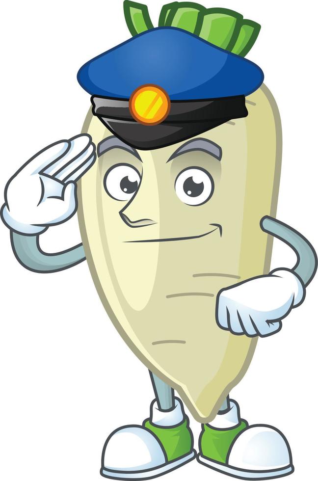 White radish cartoon character style vector