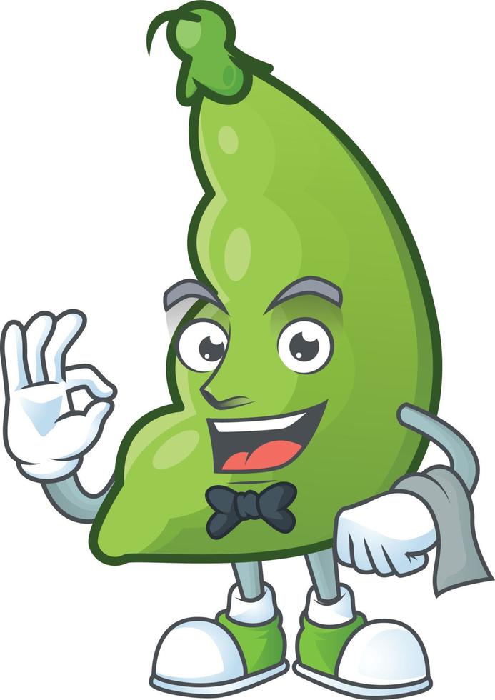 Broad beans cartoon character style vector