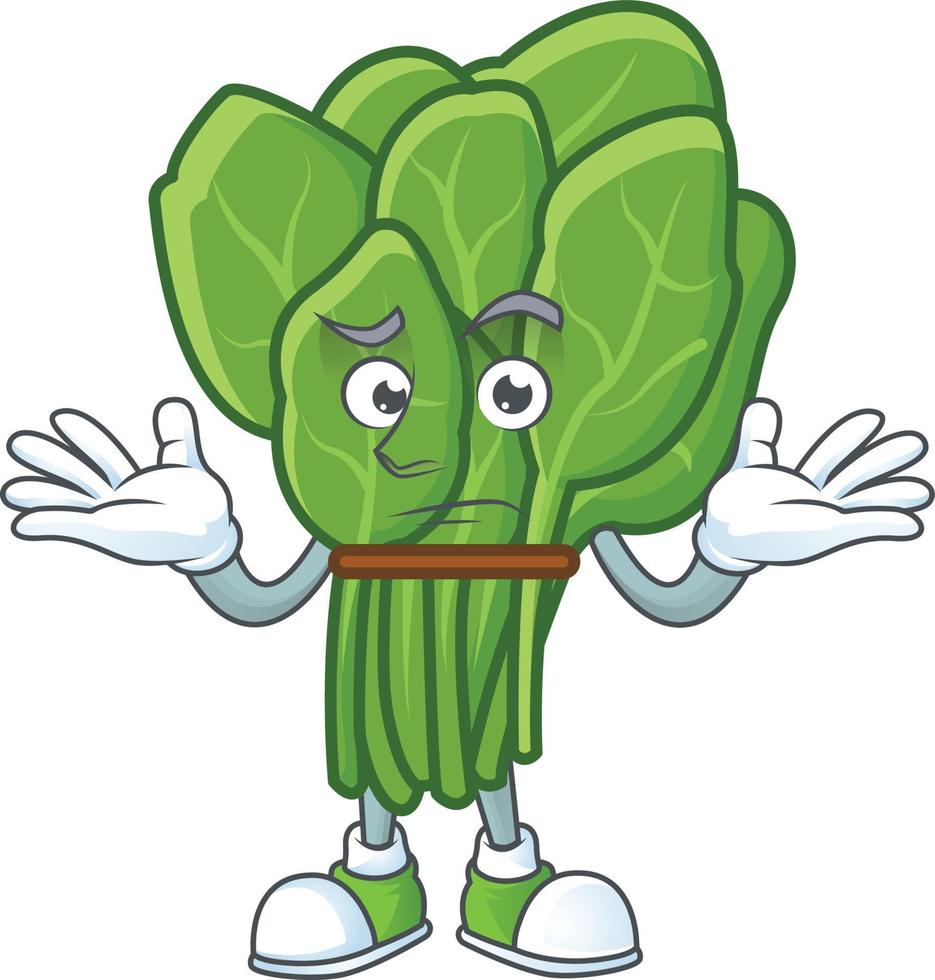 Spinach cartoon character style vector