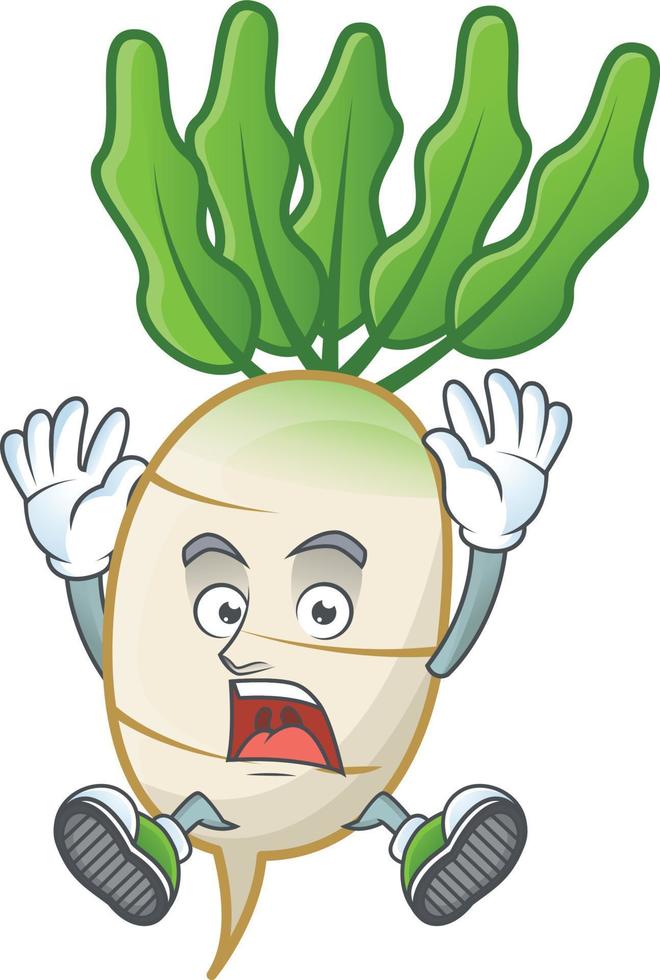 daikon dibujos animados personaje estilo vector