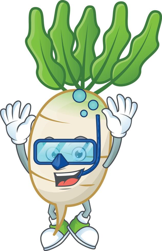 daikon dibujos animados personaje estilo vector