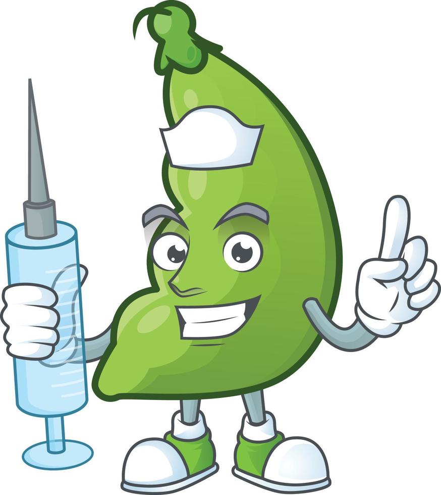 Broad beans cartoon character style vector