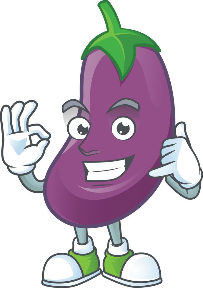 Eggplant cartoon character style vector